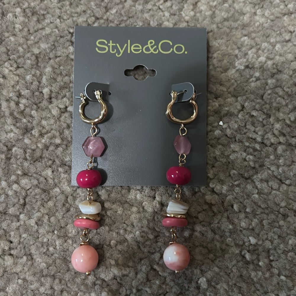pink stone earrings